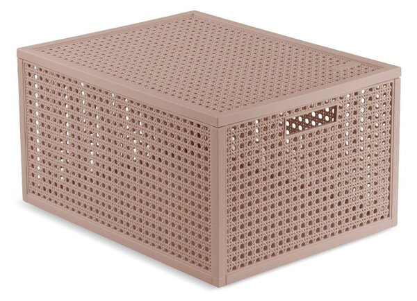 Scatola con coperchio rosa polveroso in plastica riciclata 30x38x21 cm Kaya – Curver