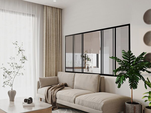 Vetrata scorrevole in Alluminio termolaccato Nero 180 x 105 cm (L x H) - RAVENA