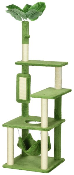 Albero Tiragraffi 49x49x142 cm con Amaca Pallina in Sisal Verde
