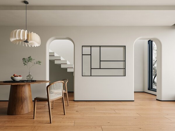 Vetrata atelier di design - 150 x 105 cm (L x H) - Alluminio termolaccato - Nero - ARTENA