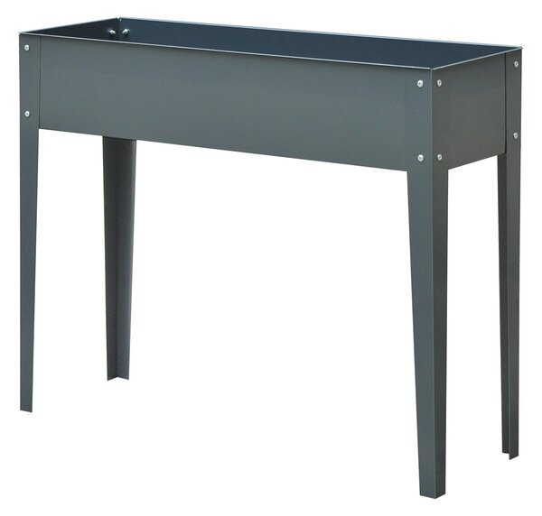 Fioriera da Giardino 100x30x80 cm in Metallo Grigio
