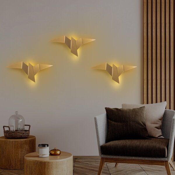 Lampada da parete LED dorata Pacali – Opviq lights