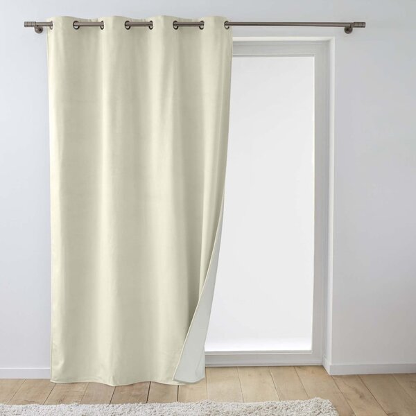 Tenda termoisolante color crema in velluto 140x260 cm Polarchic – douceur d'intérieur