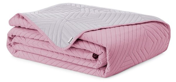 Copriletto rosa/grigio chiaro in microfibra con rivestimento trapuntato 220x240 cm Softa – Restilo