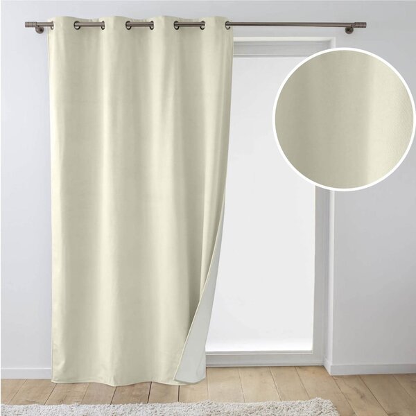 Tenda termoisolante color crema in velluto 140x260 cm Polarchic – douceur d'intérieur