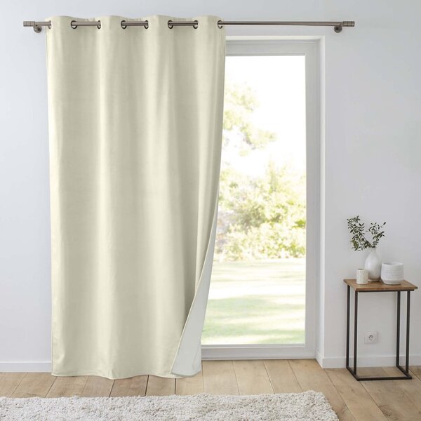 Tenda termoisolante color crema in velluto 140x260 cm Polarchic – douceur d'intérieur