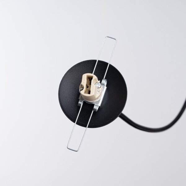 Lampadario bianco/nero con paralume in vetro Belinda – Sollux