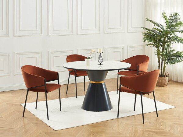 Sedia con braccioli in Velluto e Metallo Nero Terracotta - Lotto di 2 - ORDIDA di Pascal MORABITO