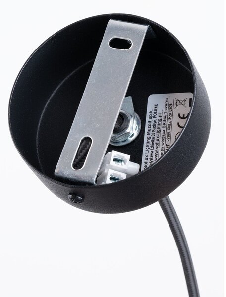 Lampadario bianco/nero con paralume in vetro Belinda – Sollux