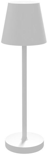 Lampada da Tavolo Portatile Ø11,2x36,5 cm in Acrilico e Metallo Bianco