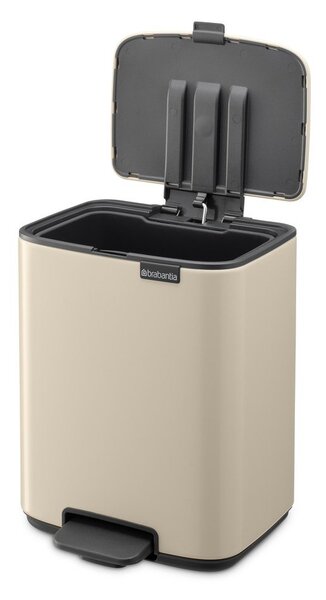 Cestino per la spazzatura beige in acciaio con pedale 7 l Bo – Brabantia