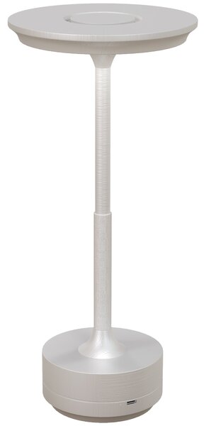 Lampada da Tavolo a LED Senza Filo Touch Ø13x28,5 cm Batteria Ricaricabile Argento