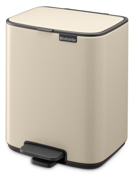 Cestino per la spazzatura beige in acciaio con pedale 7 l Bo – Brabantia