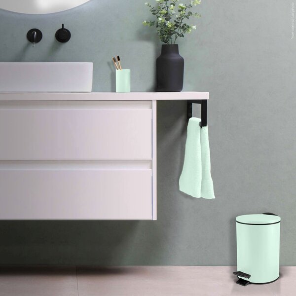 Cestino per la spazzatura color menta in acciaio con pedale 3 l Adelar – Spirella