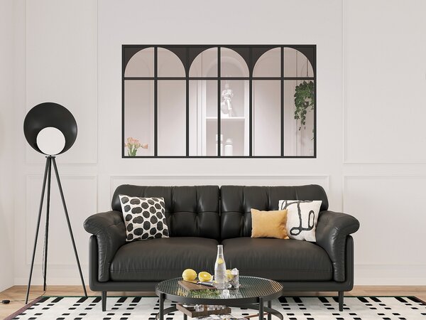 Vetrata atelier in alluminio termico nero stile art déco 180 x 105 cm (L x H) – ARCADEA
