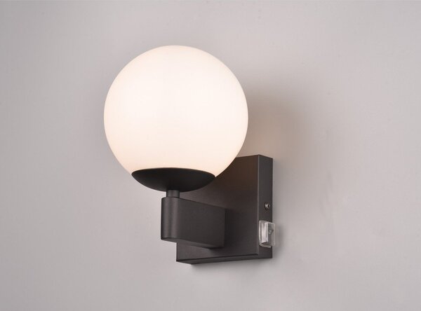 Lampada da parete nera opaca ø 14 cm Kula – Trio