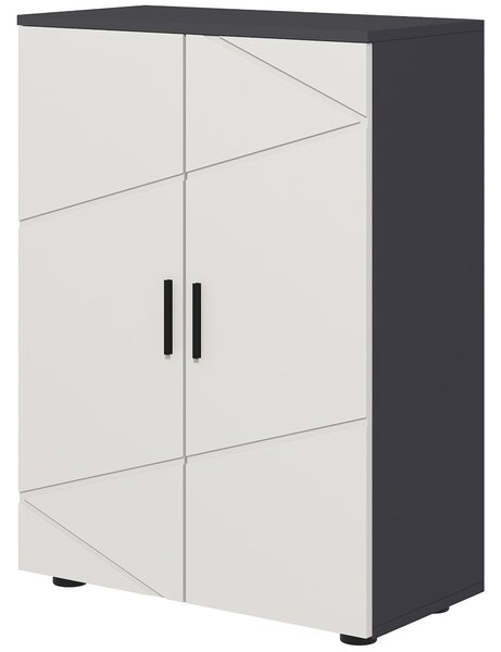 Mobiletto Bagno 2 Ante 3 Ripiani 60x30x82 cm in Legno Grigio