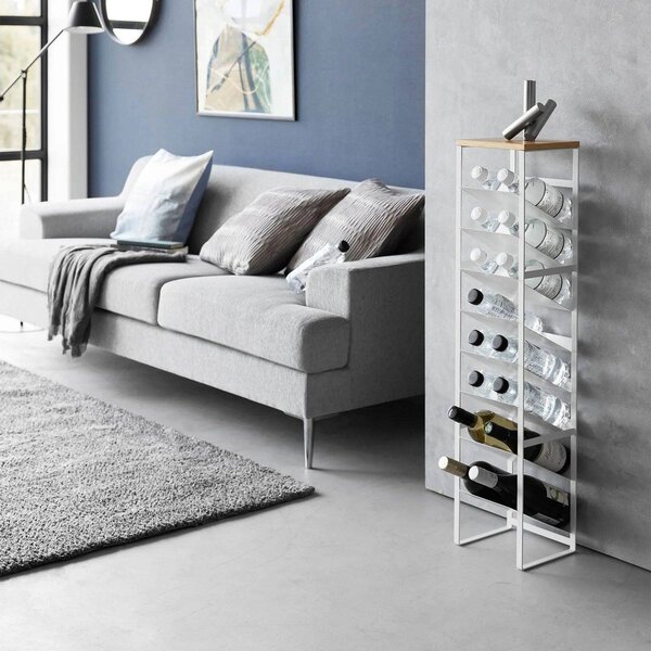 Portabottiglie bianco in metallo numero di bottiglie 16 20x88,5x19 cm Tower – YAMAZAKI