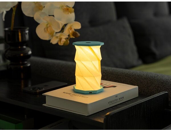 Decorazione luminosa bianca/turchese con ricarica USB portatile ø 8 cm Twist – Gingko