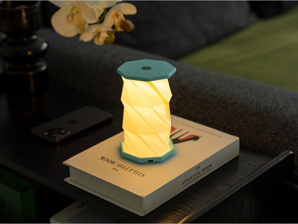 Decorazione luminosa bianca/turchese con ricarica USB portatile ø 8 cm Twist – Gingko