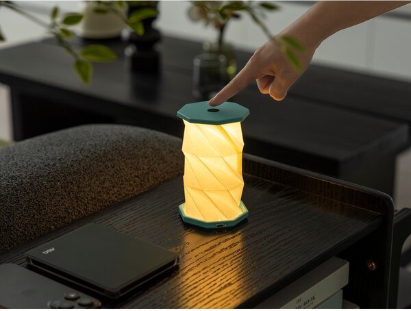 Decorazione luminosa bianca/turchese con ricarica USB portatile ø 8 cm Twist – Gingko