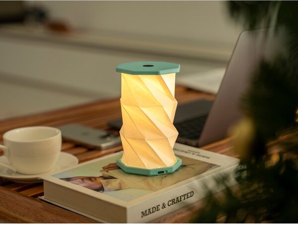 Decorazione luminosa bianca/turchese con ricarica USB portatile ø 8 cm Twist – Gingko