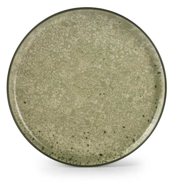 Piatto verde/color crema in gres ø 27 cm Gravel – ONA