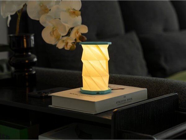 Decorazione luminosa bianca/turchese con ricarica USB portatile ø 8 cm Twist – Gingko