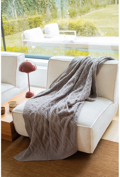 Coperta grigio tortora in micropile 130x170 cm Aspen – Tiseco Home Studio