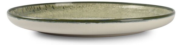 Piatto verde/color crema in gres ø 27 cm Gravel – ONA