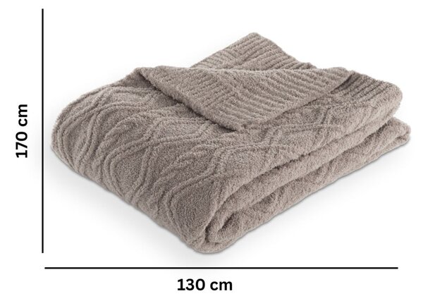 Coperta grigio tortora in micropile 130x170 cm Aspen – Tiseco Home Studio