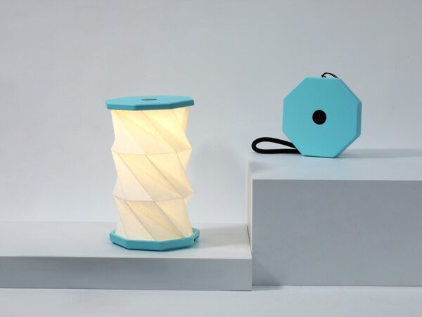 Decorazione luminosa bianca/turchese con ricarica USB portatile ø 8 cm Twist – Gingko