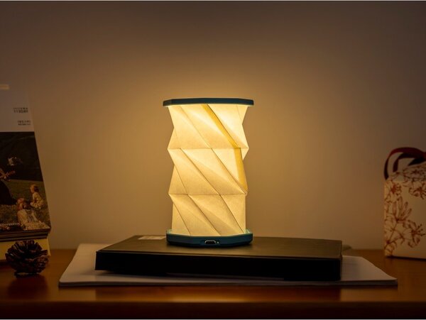 Decorazione luminosa bianca/turchese con ricarica USB portatile ø 8 cm Twist – Gingko