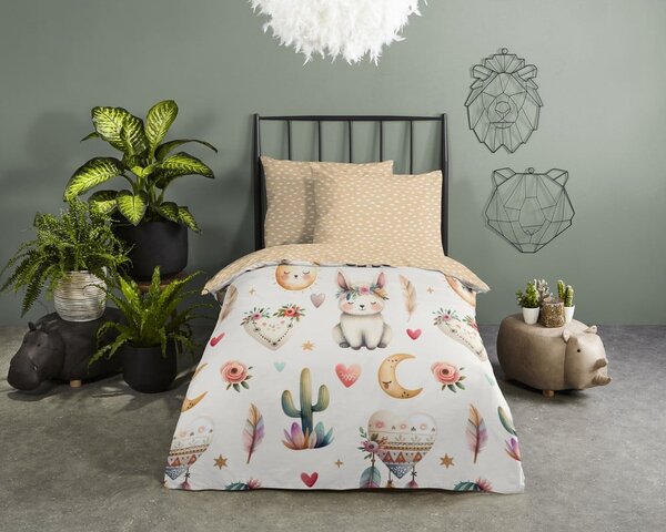 Set copripiumino e federa da bambini beige in cotone per culla 100x135 cm Luz – Good Morning