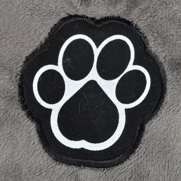 Cuccia grigia in camoscio per cane ø 50 cm Flakes – Love Story