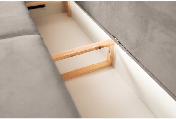 Divano beige allungabile/con contenitore e rivestimento in ciniglia 236 cm Silva – ELTAP