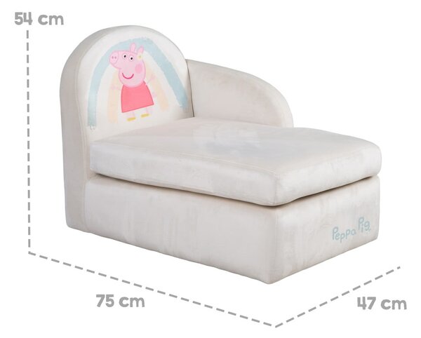 Divano per bambini in velluto bianco 75 cm Peppa Pig - Roba