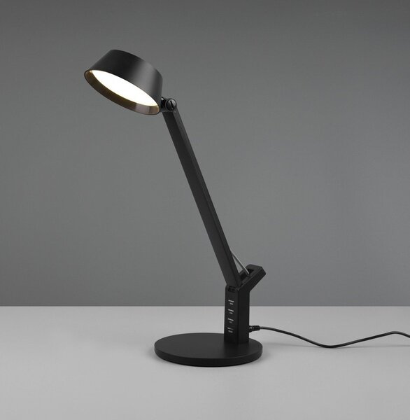 Lampada da tavolo LED nera opaca con intensità regolabile (altezza totale 40 cm) Ava – Trio