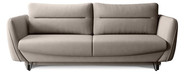 Divano beige allungabile/con contenitore e rivestimento in ciniglia 236 cm Silva – ELTAP