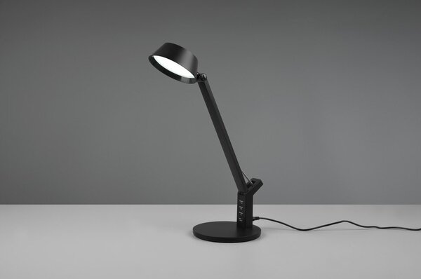 Lampada da tavolo LED nera opaca con intensità regolabile (altezza totale 40 cm) Ava – Trio
