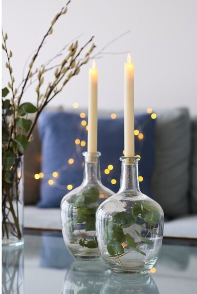 Candele a LED in set con alimentazione a batteria 2 pz (altezza totale 25 cm) Sara Crown – Sirius