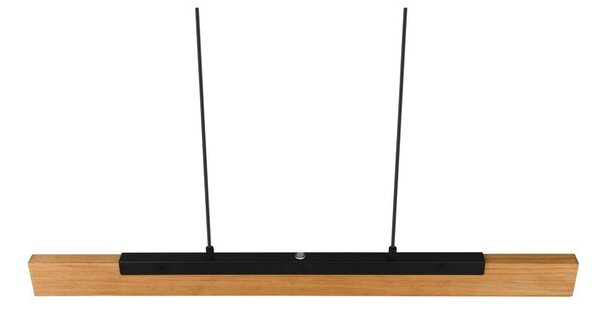 Lampadario LED nero opaco con paralume in legno Kerala – Trio
