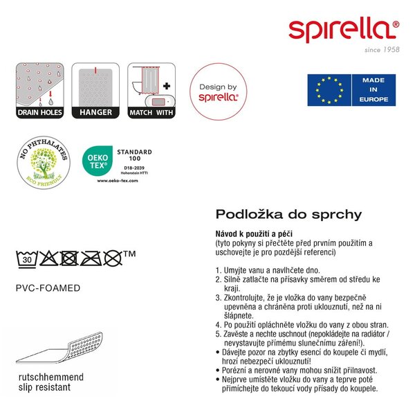 Tappetino antiscivolo per la doccia 55x55 cm Bang – Spirella