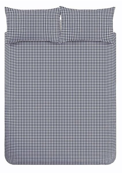 Set copripiumino e federa blu scuro per letto matrimoniale/per letto esteso 3 pezzi 230x220 cm Bamford Gingham Check – Catherine Lansfield