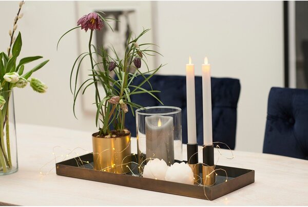 Candele a LED in set con alimentazione a batteria 2 pz (altezza totale 25 cm) Sara Crown – Sirius