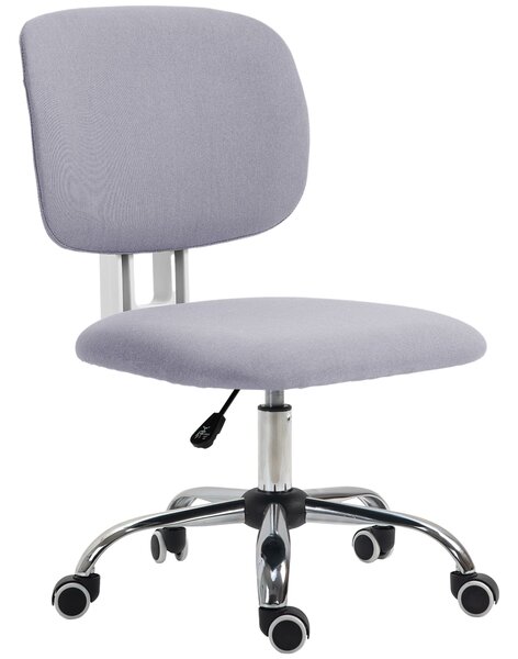 Sedia da Ufficio Operativa 48x53x80-90 cm in Tessuto Effetto Lino Grigio