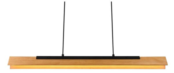 Lampadario LED nero opaco con paralume in legno Kerala – Trio