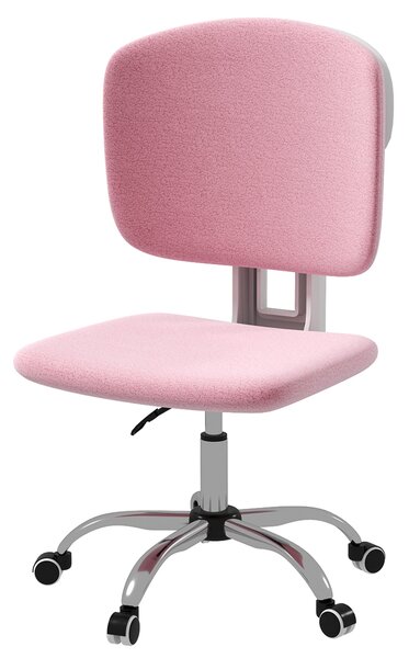 Sedia da Ufficio Operativa 48x53x80-90 cm in Tessuto Effetto Lino Rosa
