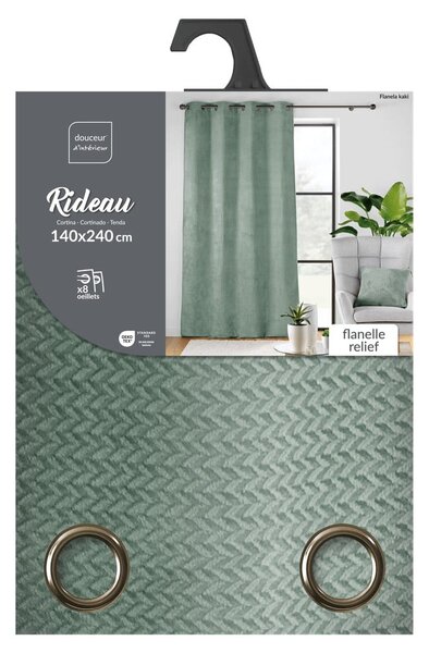 Tenda verde in microflanella 140x240 cm Flanela – douceur d'intérieur