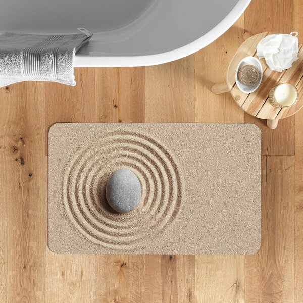 Tappetino per il bagno marrone chiaro 50x120 cm Serena – douceur d'intérieur